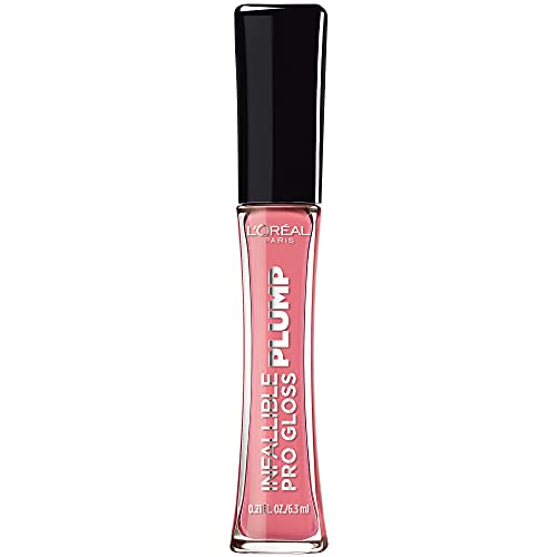 L'Oreal Paris Infallible Pro Gloss Plump Lip Gloss with Hyaluronic Acid, Long Lasting Plumping Shine, Lips Look Instantly Fuller and More Plump