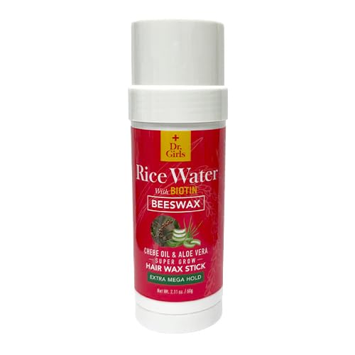 Dr.Girls Rice Water Extra Mega Hold Hair Beeswax Stick 2.11oz/ 60g (Chebe Oil & Aloe Vera)