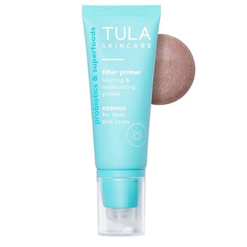 TULA Skin Care Face Filter Blurring and Moisturizing Primer - Cosmos, Evens the Appearance of Skin Tone & Redness, Hydrates & Improves Makeup Wear