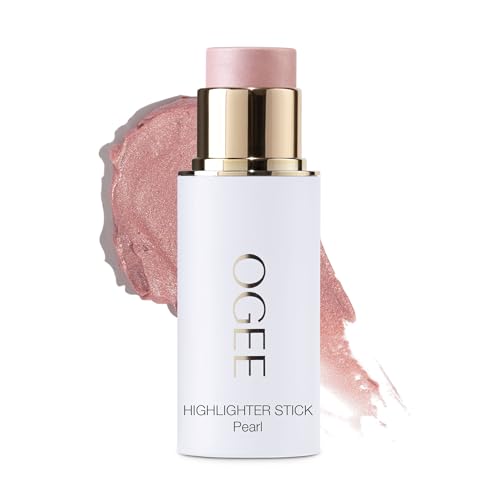 Ogee Sculpted Face Stick (PEARL - PEARLESCENT PEONY SHIMMER) Certified Organic Highlighter Makeup - Multi-Use Glow Highlighter Stick