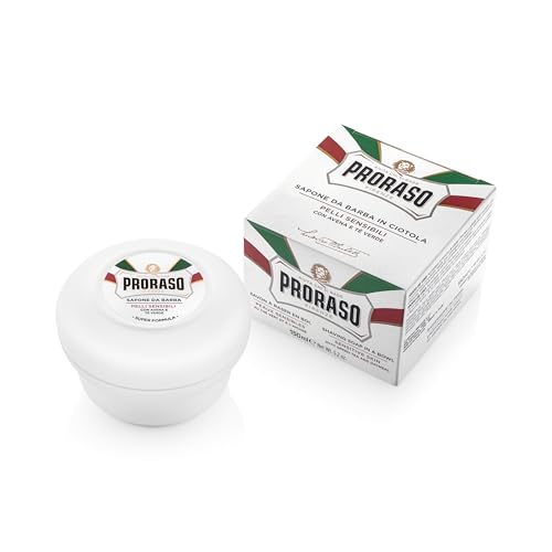 Proraso Shaving Soap - Oatmeal & Green Tea - Nourishing & Gentle Formula Shave Soap in a Bowl for Sensitive Skin - Premium Italian Shaving for Men Beauty and Personal Care Proraso
