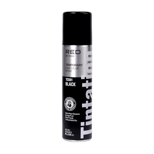 Red by Kiss Tintation Temporary Hair Color Spray, Instant Gray Root Touch Up Coverage, Water-Resistant & Smudge-Proof, Easy Wash Out, Barber