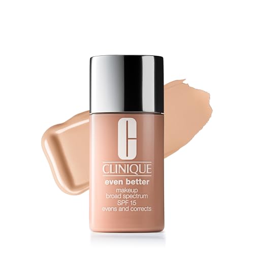 Clinique Even Better Makeup Liquid Foundation SPF 15 With Vitamin C For Dry + Oily Combination Skin Types | Medium Coverage + Natural Finish | Evens