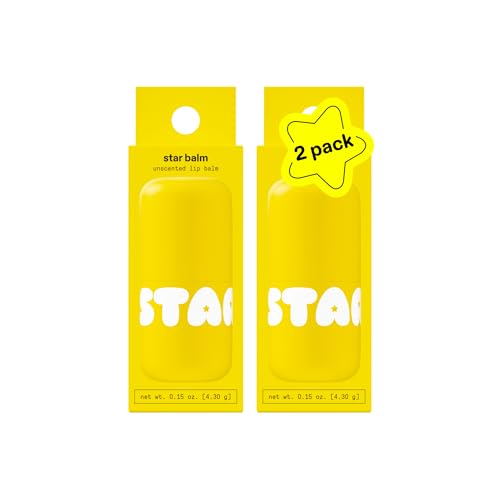 Starface Star Balm™ Unscented, Hydrating Lip Moisturizer with Shea Butter, Cocoa Butter, and Coconut Oil, Fragrance Free, 2-Pack Beauty and Personal Care Starface World
