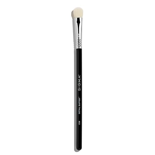 Sigma Beauty Professional E28 Detail Buffer Brush - Professional Eyeshadow Brush for Seamless Cream or Liquid Eyeshadow Blending, Packing on Metallic