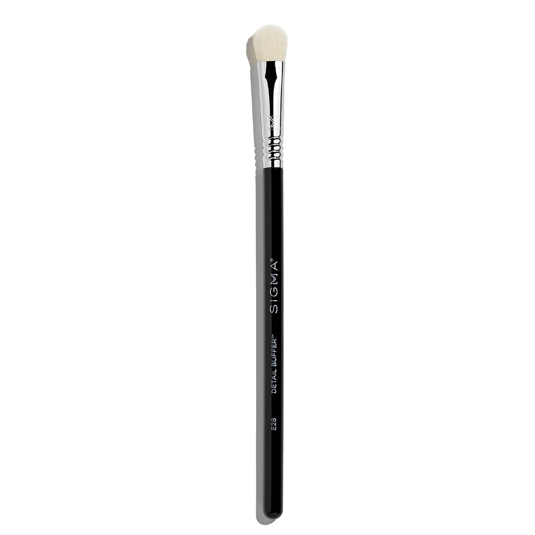 Sigma Beauty Professional E28 Detail Buffer Brush - Professional Eyeshadow Brush for Seamless Cream or Liquid Eyeshadow Blending, Packing on Metallic