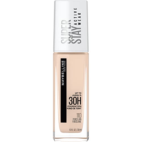 Maybelline Super Stay Full Coverage Liquid Foundation Active Wear Makeup, Up to 30Hr Wear, Transfer, Sweat & Water Resistant, Matte Finish, Porcelain