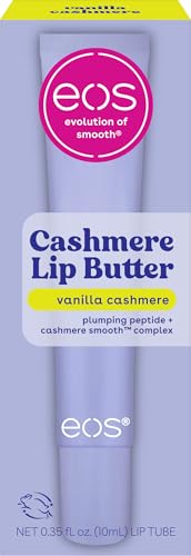eos Vanilla Lip Butter - Plumping Peptides, Smoothing Formula, Shea Butter, Lip Mask, Lip Moisturizer, Soft Lips, 0.35 fl oz
