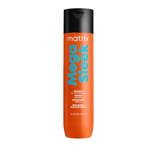 Matrix Mega Sleek Shampoo - Anti-Frizz Moisturizing Shampoo, Smoothing and Detangling, For Dry & Damaged Hair, Salon Professional Formula, With Shea