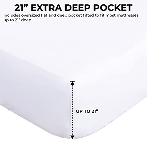 Tribeca Living BAMB300SSKIST 300 TC Rayon from Bamboo Deep Pocket Sheet Set, King, Steel Grey