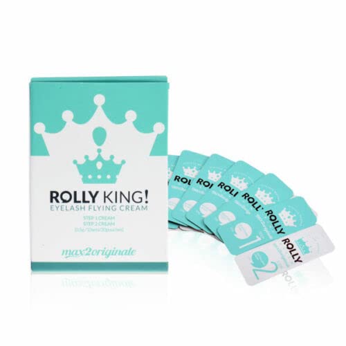 Rolly King Perm Step 1 & 2 for Eyelash Lifting and Brow Lamination for Professionals, 10 Sachets in a Box