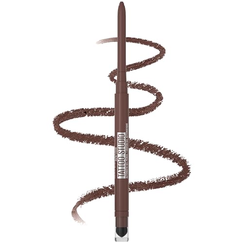 Maybelline Tattoo Studio Automatic Gel Pencil Waterproof Eyeliner, Blendable, Smudge Resistant, Matte Eyeliner For Up To 36HR Wear, Expressotini