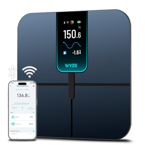 Wyze Scale Ultra, Smart Scale with 4.3" Color Display, Digital Bathroom Scale for Body Weight BMI Muscle Mass Composition, Wi-Fi & Bluetooth Body Fat…
