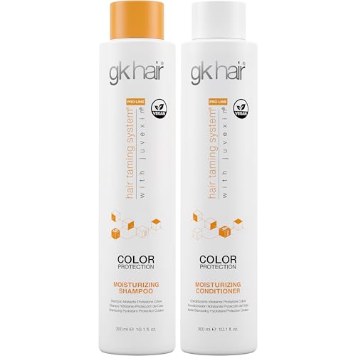 GK HAIR Keratin Shampoo and Conditioner set, Sulfate Free Moisturizing shampoo & conditioner for Color Treated Hair, Hydrating lightweight Formula