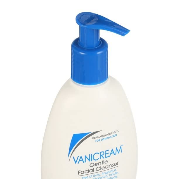 Vanicream Gentle Facial Cleanser for sensitive skin with pump dispenser - dye free, fragrance free, preservative free - oil free and non comedogenic