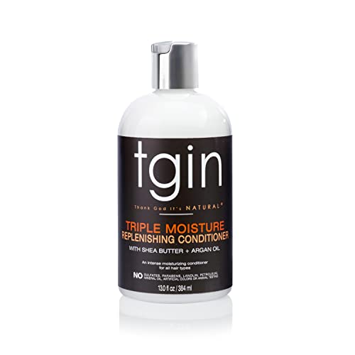 tgin Triple Moisture Replenishing Conditioner for Natural Hair - Conditioner for Women with Deep Hydration for Soft, Shiny, Manageable Curls - Easy