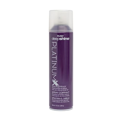 RUSK Deepshine PlatinumX Hairspray, Fast-Drying Finishing Spray, All-Day Humidity Resistance Provides Strong Hold, Shape, and Body for a Shiny Look