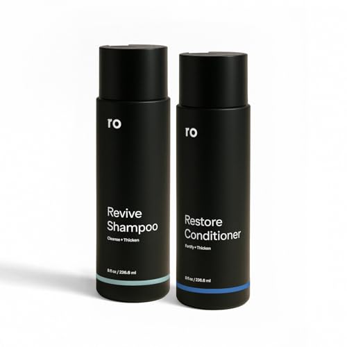 Ro Men's Revive Shampoo & Restore Conditioner Duo | Exfoliates, Clarifies, Fortifies & Moisturizes for Thicker Looking Hair, Made Without Sulfates