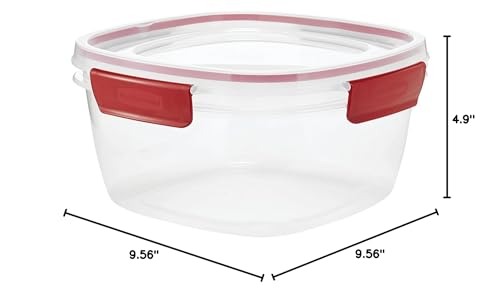 Rubbermaid Easy Find Lids 14-Cup Food Storage Container, Clear with Red Tabs