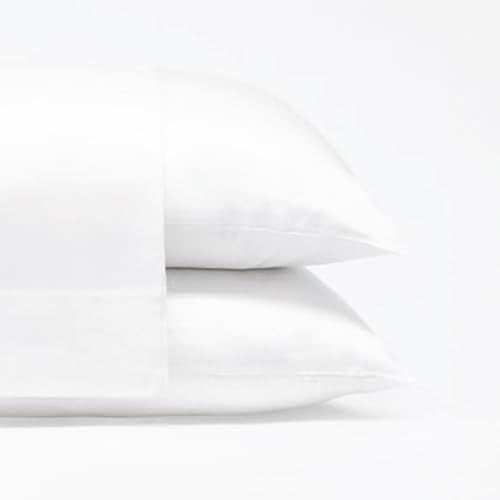 Cariloha Classic 2-Piece Twill Pillowcase Set | White | Standard | Viscose Material | Allergy Resistant, Naturally Thermal-Regulating, and Extra Soft