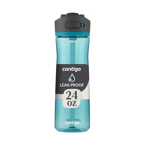 Contigo Ashland 2.0 Leak-Proof Water Bottle with Lid Lock and Angled Straw, Dishwasher Safe, Interchangeable Lid, 24oz, Juniper