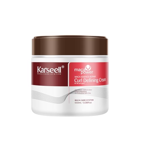 Karseell Curl Defining Cream for Wavy, Curly and Coily Hair, Leave-In Styling Cream to Help Control Frizz, Define Soft Curls and Add Shine, 100 mL Beauty and Personal Care Karseell Default Title