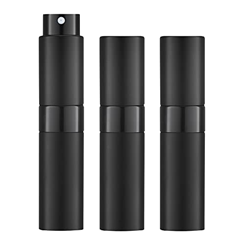 LISAPACK 8ML Atomizer Perfume Spray Bottle for Travel (3 PCS) Empty Cologne Dispenser, Portable Sprayer Travel Essentials for Men and Women (Black) Beauty and Personal Care LISAPACK Default Title