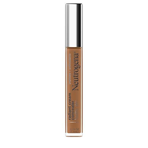 Neutrogena Healthy Skin Radiant Brightening Cream with Peptides & Vitamin E Antioxidant, Lightweight Perfecting Concealer, Non-Comedogenic, Mocha