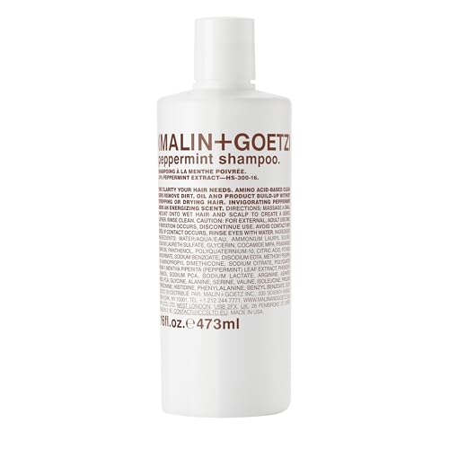 Malin + Goetz Peppermint Shampoo, 16 Fl. Oz. - Men & Women Clarifying Shampoo, Natural Hair Shampoo to Cleanse & Hydrate, Scalp Shampoo Treatment