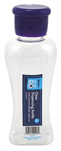 Sprayco Travel Bottle 3 Ounce Dispensing Clear (12 Pieces) Assorted Colors (89ml)