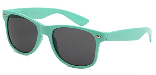 Sunglasses Classic 80?s Vintage Style Design (Teal), Teal, Smoke Lenses (Retro Optix), Large