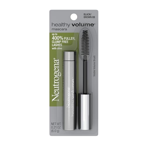 Neutrogena Healthy Volume Lash-Plumping Mascara, Volumizing and Conditioning Mascara with Olive Oil to Build Fuller Lashes, Clump-, Smudge-