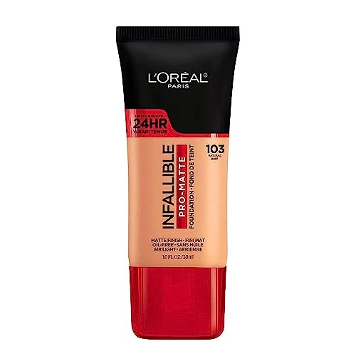 L'Oreal Paris Cosmetics Makeup Infallible Pro-Matte Liquid Longwear Foundation, Natural Buff, 1 fl oz. Beauty and Personal Care L'Oreal Paris Default Title