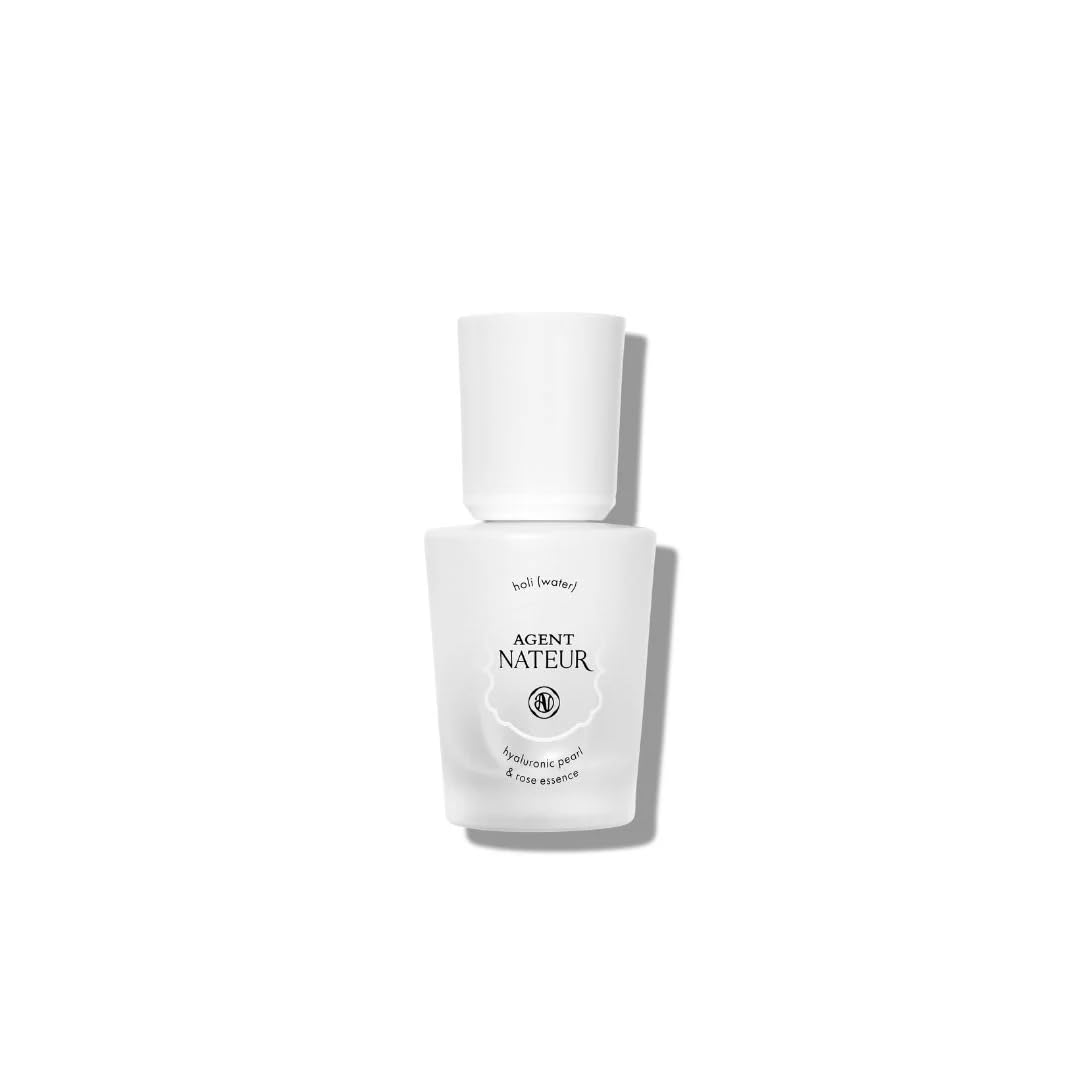 Agent Nateur - holi (water) Natural Pearl + Rose Hyaluronic Essence | Plump, Moisturize, Protect | Luxury, Non-Toxic Clean Skincare (Travel Size, 1 oz