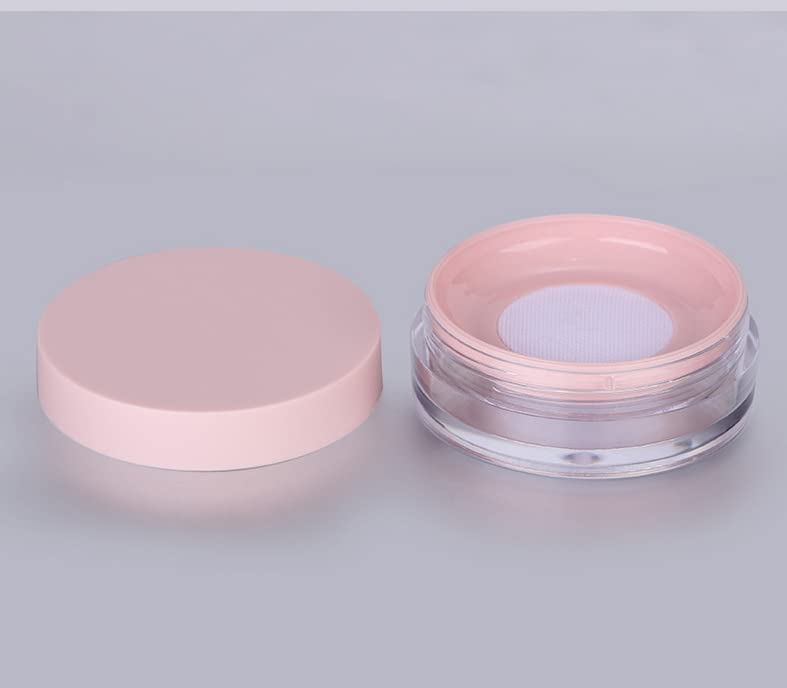 HLLMX 2 PCS Empty Loose Powder Container 10g Reusable Loose Powder Compact Case Make Compact Container DIY Makeup Powder Case with Sponge Powder
