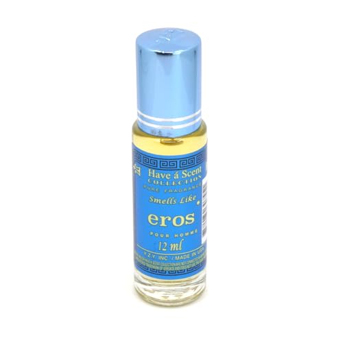 Impression Cologne Scents Roll-On 12ml Eau de Parfum for Men - Luxury Fragrance, Travel Size/Carry on, Long Lasting Scent (Eros)