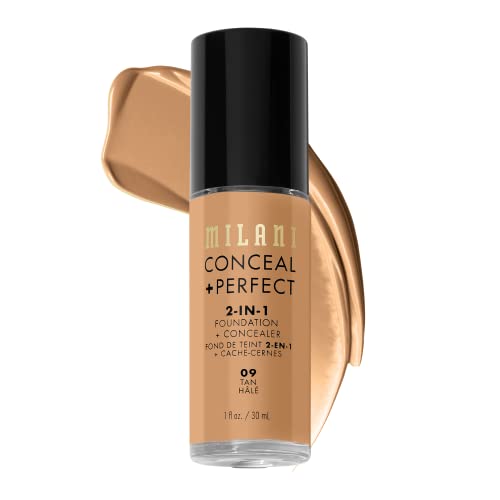 Milani Conceal + Perfect 2-in-1 Foundation + Concealer for a Flawless Complexion, Under Eye Corrector, Cover Redness and Imperfections, Waterproof