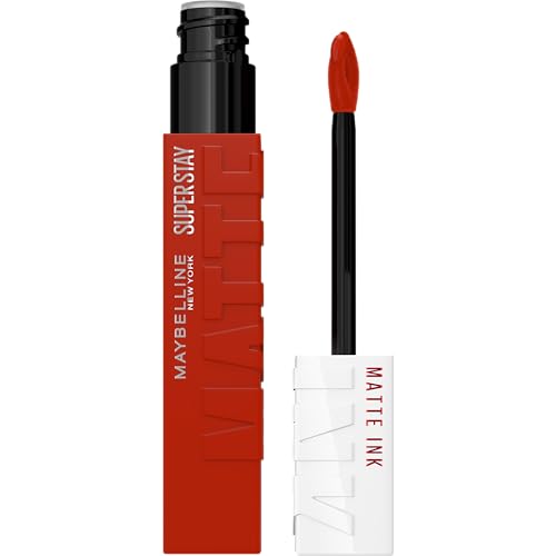 Maybelline Super Stay Matte Ink Liquid Lipstick Makeup, Long Lasting High Impact Color, Up to 16H Wear, Ground-Breaker, Maple Leaf Red, 1 Count