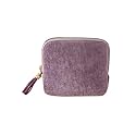 Dybag Velvet Jewelry Travel Case, Portable Fringed Zipper Pouch for Ring & Necklace Organizer, 8 Colors (purple)