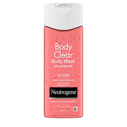 Neutrogena Body Clear Acne Treatment Body Wash with 2% Salicylic Acid Acne Medicine to Prevent Body Breakouts, Pink Grapefruit Shower Gel for Back