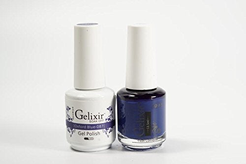 Gelixir Duo Matching Gel and Nail Polish, Made in USA. (087-Oxford Blue) Beauty & Personal Care Gelixir