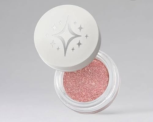 Half Magic GLITTERPUCK Dopamine Sparkle (Light Peach w Champagne Reflect) - Sparkling Pressed Glitter for Eyes, face and Body + Bonus Premium Korean