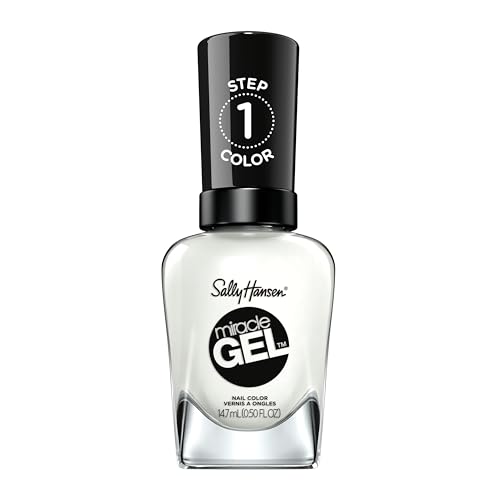 Sally Hansen Miracle Gel, Get Mod, Long Lasting, Gel-Like Formula, No UV Lamp Needed, Semi Opaque, Shiny White Nail Polish Beauty & Personal Care Sally Hansen