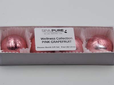 Spa Pure Pink Grapefruit Aromatherapy Shower Steamers Bombs - Shower Bombs with Essential Oils - Unisex Bath Melts - Self Care and Relaxation Shower…