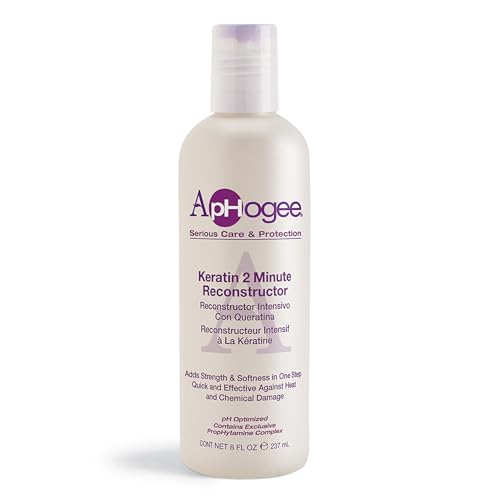 Aphogee Keratin 2 Minute Reconstructor, 8 fl oz - Deep Conditioner for Color-Treated & Heat-Styled Hair, Smooths & Adds Shine
