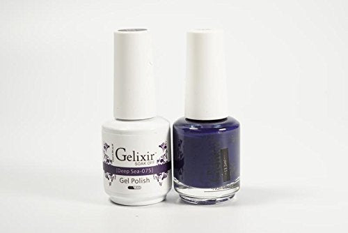 Gelixir Duo Matching Gel and Nail Polish, Made in USA. (075-Deep Sea) Beauty & Personal Care Gelixir