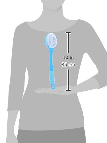 Body Benefits, Natural Bristle Bath and Shower Back Brush with Long Rubber Grip Handle; For Improved Circulation and a Smoother, Healthier Look; Self