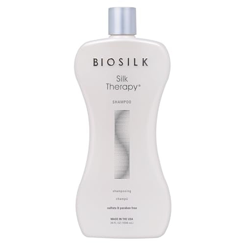 BioSilk Silk Therapy Shampoo, Gentle Hair Cleanser for Healthy, Shiny Hair, Conditions with Silk Proteins & Botanical Extracts, Sulfate-Free
