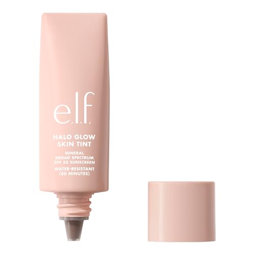 e.l.f. Halo Glow Skin Tint SPF 50, Tinted Moisturizer For Light, Buildable Coverage, Creates A Natural Glow, Vegan , 17 Rich Warm Beauty & Personal Care e.l.f.