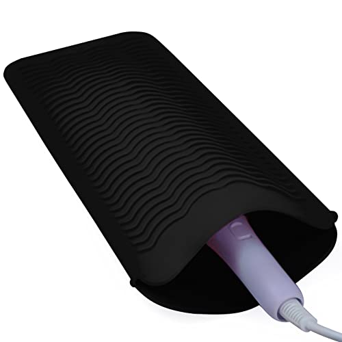 1Pack Silicone Heat Resistant Mat Pouch for Hair Straightener, Curling Iron, Flat Iron and Hot Hair Tools Black Beauty and Personal Care Fouews Default Title